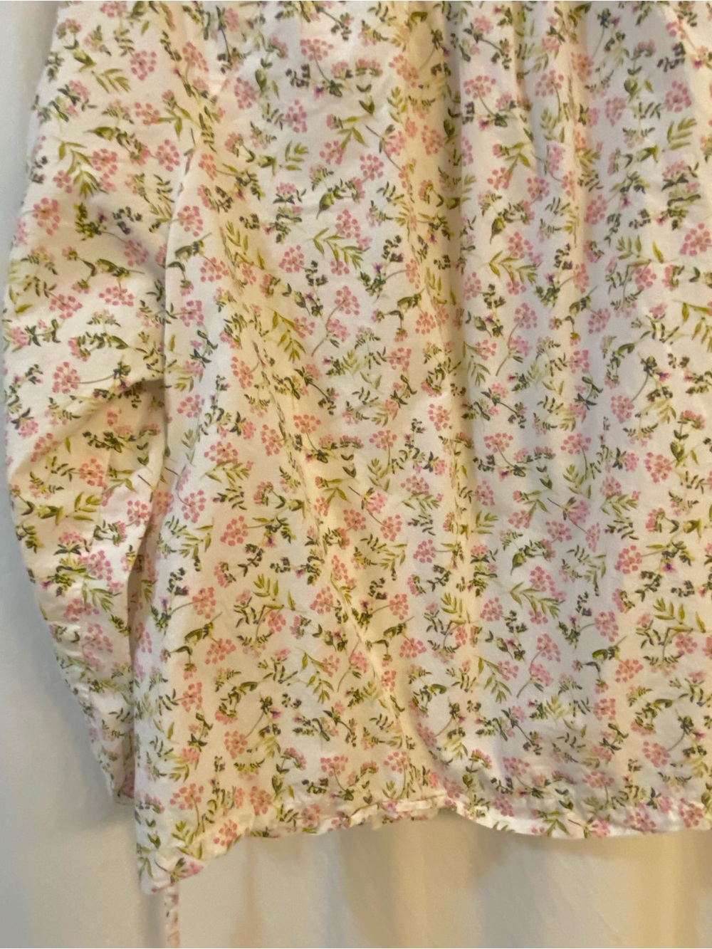 J Crew Button Down Peasant style Top. Flat Collar w/Tie at Top. Size XL. Cotton - Picture 11 of 11